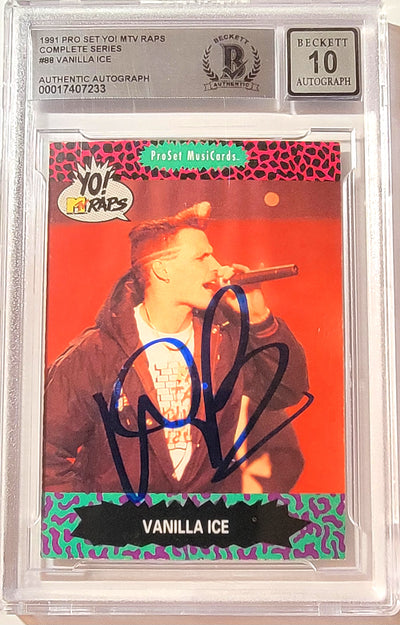 Vanilla Ice Autographed 1991 Pro Set Yo! MTV Raps #88 Trading Card AUTO 10 BAS 00017407233
