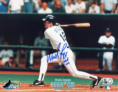 Wade Boggs autographed Rays 3000th hit photo HOF 05 MLB authenticated
