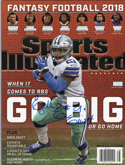 Ezekiel Elliott Autographed Dallas Cowboys Sports Illustrated 6/21/18 Beckett Witnessed