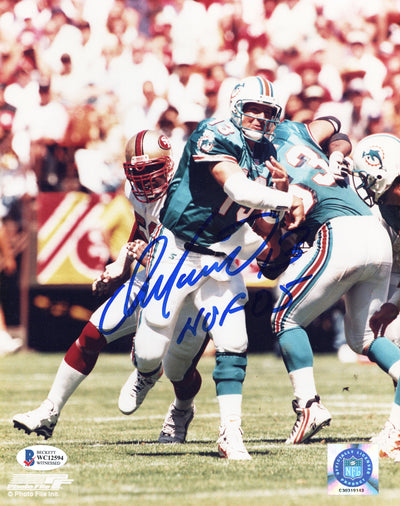 Dan Marino autographed Miami Dolphins 8x10 photo with HOF 05 inscription Beckett witnessed
