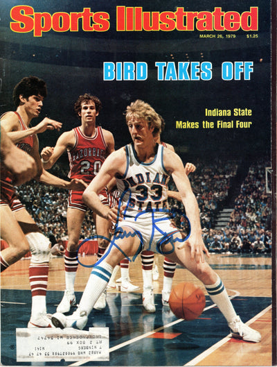 Larry Bird Autographed Boston Celtics Indiana State Sports Illustrated 3/26/79 Beckett Witnessed