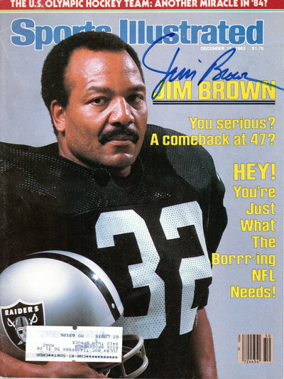Jim Brown Autographed Cleveland Browns Raiders Sports Illustrated 12/12/83 Beckett Authenticated BH24216