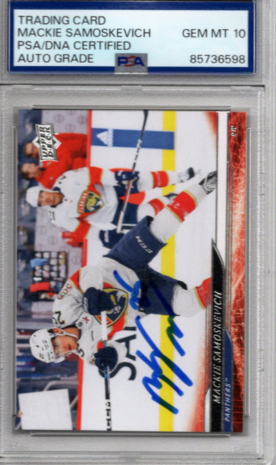 Mackie Samoskevich autographed 2024-25 Florida Panthers Upper Deck card PSA Auto Gem MT 10
