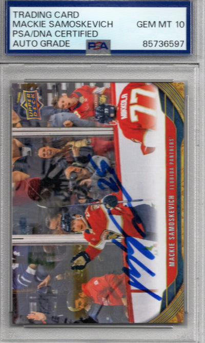 Mackie Samoskevich autographed Florida Panthers Upper Deck card PSA Auto Gem MT 10
