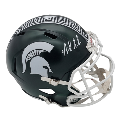 Nick Saban autographed Michigan State Spartans replica helmet Beckett witnessed
