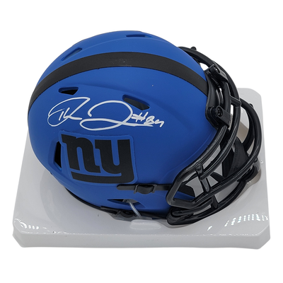 Theo Johnson autographed New York Giants Rave mini helmet Beckett witnessed
