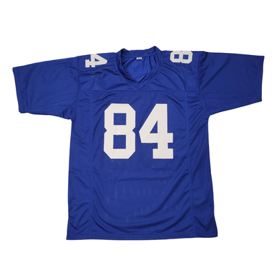 Theo Johnson autographed New York Giants pro-style blue jersey Beckett witnessed
