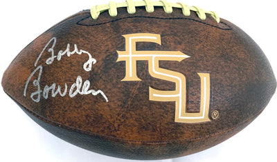 Bobby Bowden Autographed Florida State Seminoles Vintage Logo Football Beckett Witnessed