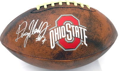 Dwayne Haskins Autographed Ohio State Buckeyes Vintage Logo Football Beckett Authenticated