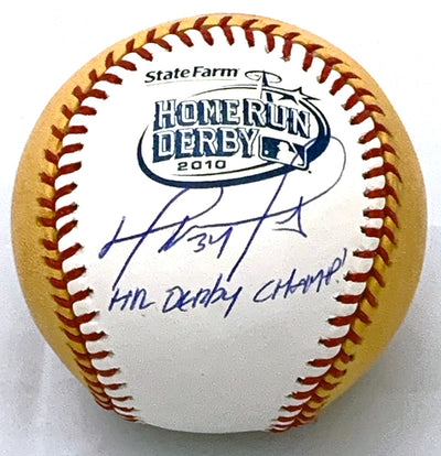 David Ortiz Autographed Boston Red Sox MLB 2010 Home Run Derby Moneyball Baseball Beckett Authenticated