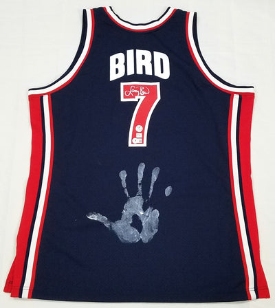 Larry Bird Autographed Boston Celtics NBA 1992 USA Dream Team Mitchell & Ness Authentic Jersey With Hand Print Beckett Witnessed