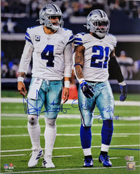 Dak Prescott Ezekiel Elliott Autographed Dallas Cowboys 16x20 Photo Beckett Witnessed