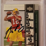 Aaron Rodgers Autographed Green Bay Packers Encapsulated 2005 Upper Deck Rookie Premiere #16 Trading Card Beckett Authenticated