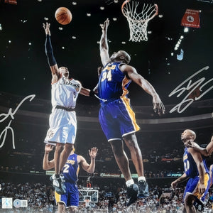 Shaquille O'Neal & Allen Iverson Autographed Los Angeles Lakers Philadelphia 76ers 16x20 Photo Beckett Witnessed