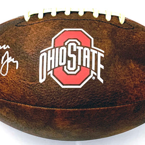 Ryan Day Autographed Ohio State Buckeyes Vintage Logo Football Beckett Witnessed