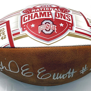 Ezekiel Elliott Autographed Ohio State Buckeyes 2014 National Champions Football Beckett Witnessed