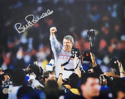 Bill Parcells Autographed New York Giants Super Bowl XXI Champions 11x14 Photo Beckett Witnessed