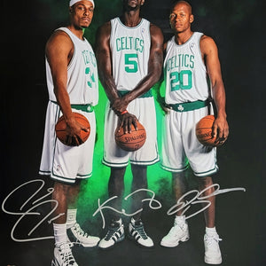 Kevin Garnett Paul Pierce Ray Allen Autographed Boston Celtics Big 3 16x20 Photo Beckett Witnessed