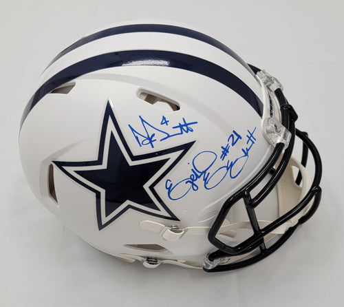 Dak Prescott & Ezekiel Elliott Autographed Dallas Cowboys Riddell Flat -  Famous Ink