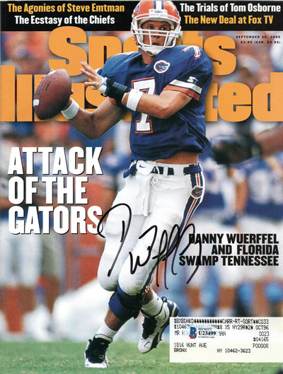Danny Wuerffel Autographed Florida Gators Sports Illustrated Attack of the Gators 9/25/95 Beckett Authenticated
