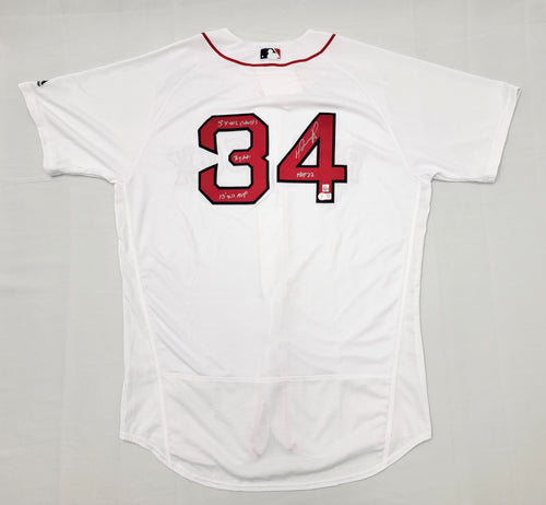 David Ortiz Autographed Boston Red Sox Majestic White Authentic Jersey  Beckett Witnessed