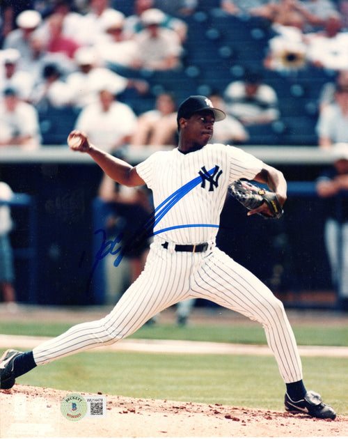 Dwight Doc Gooden Signed New York Mets Pitching Action 8x10 Photo