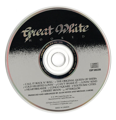 Jack Russell Autographed Great White Hooked CD Cover With Disc Beckett Authenticated