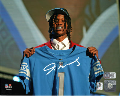 Jameson Williams Autographed Detroit Lions Draft Day 8x10 Photo Beckett Witnessed