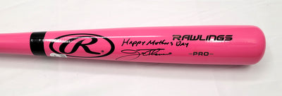 Jim Thome Autographed Rawlings Pink Bat Indians Phillies White Sox Twins W/ Happy Mothers Day Beckett Witnessed