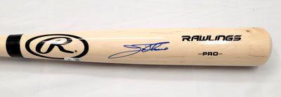 Jim Thome Autographed Rawlings Tan Bat Indians Phillies White Sox Twins Beckett Witnessed Blue