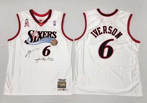 Allen Iverson & Julius Erving Autographed Philadelphia 76ers 2002 All -  Famous Ink