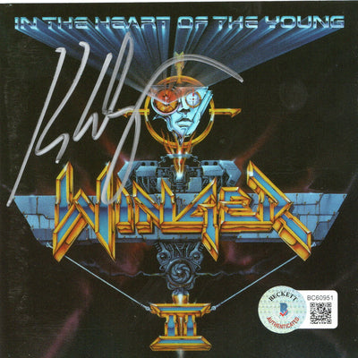 Kip Winger Autographed Winger In The Heart Of The Young CD Cover With Disc Beckett Authenticated