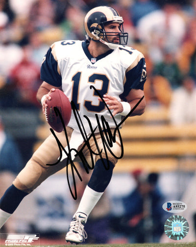 Kurt Warner Autographed St. Louis Rams 8x10 Photo Beckett Authenticated
