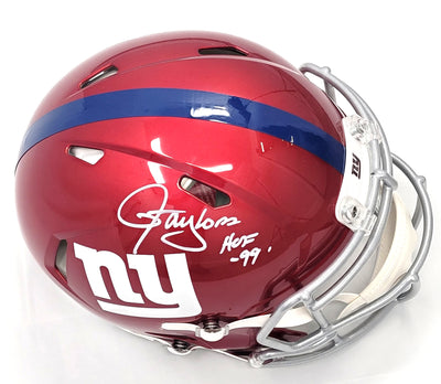Lawrence Taylor Autographed New York Giants Riddell Flash Authentic Helmet W/ HOF 99 Beckett Witness
