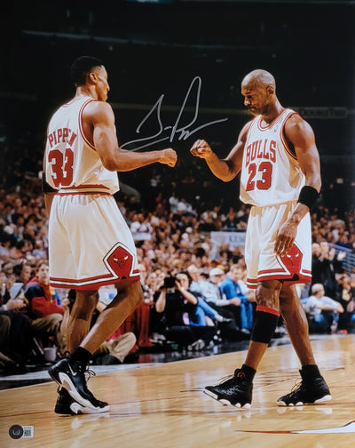 Michael Jordan Chicago Bulls Autographed Black & Pinstr