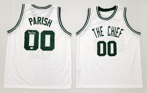 Robert Parish Autographed Boston Celtics White The Chief Custom