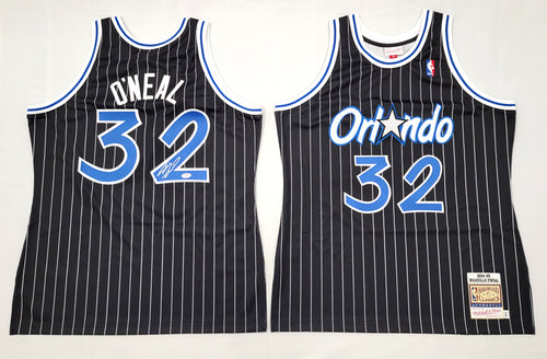 Shaquille O'Neal Orlando Magic Autographed Black Mitchell & Ness