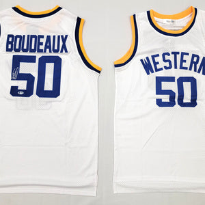 Shaquille O'Neal Autographed Neon Bodeaux Blue Chips Custom Jersey Beckett Witnessed