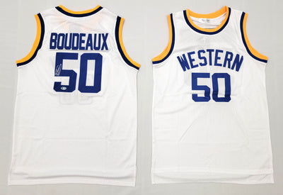 Shaquille O'Neal Autographed Neon Bodeaux Blue Chips Custom Jersey Beckett Witnessed