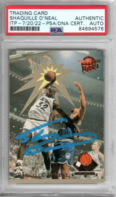 Shaquille O'Neal Autographed Orlando Magic Encapsulated 1992-93 Fleer Ultra Rookie Trading Card #4 of 5 PSA/DNA Authenticated