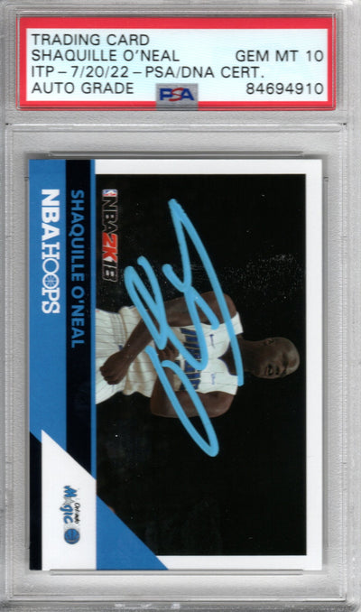 Shaquille O'Neal Autographed Orlando Magic Encapsulated 2017 Panini NBA Hoops Trading Card # 22 PSA/DNA AUTO GRADE GEM MT 10