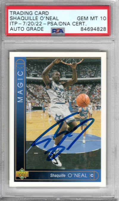 Shaquille O'Neal Autographed Orlando Magic Encapsulated 1993 Upper Deck Rookie Trading Card #300 Graded AUTO 10 PSA/DNA AUTO GRADE GEM MT 10