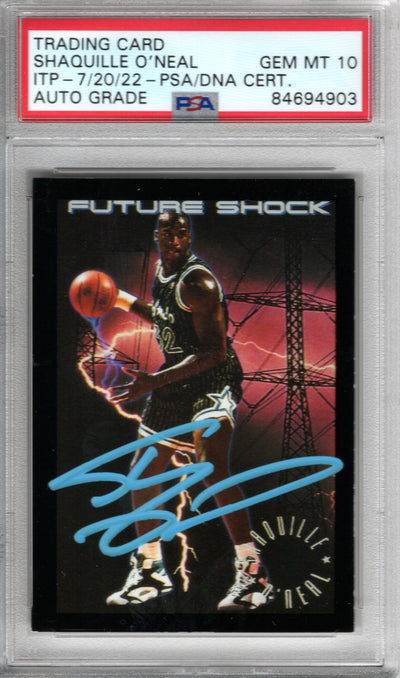 Shaquille O'Neal Autographed Orlando Magic Encapsulated 1994 SkyBox Future Shock Trading Card #331 PSA/DNA AUTO GRADE GEM MT 10 84694903