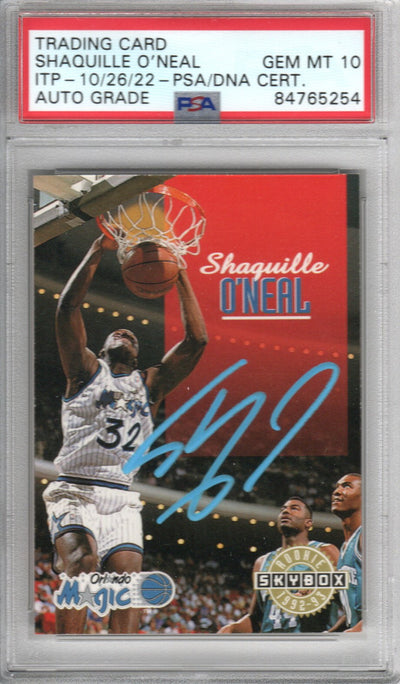 Shaquille O'Neal Signed Orlando Magic 35x 43 Framed Blue Jersey