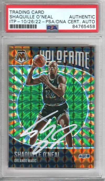 Shaquille O'Neal Autographed Orlando Magic Encapsulated 2020-21 Panini Mosaic HOLO Fame Trading Card No. 3 PSA ITP 84765458