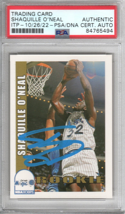 Shaquille O'Neal Autographed Orlando Magic Encapsulated 1992-93 Sky Box NBA Hoops Rookie Trading Card PSA ITP 84765494