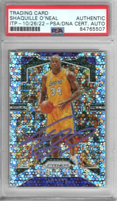 Shaquille O'Neal Autographed Lakers Encapsulated 2019-20 Panini Prizm Trading Card No. 11 PSA ITP 84765507