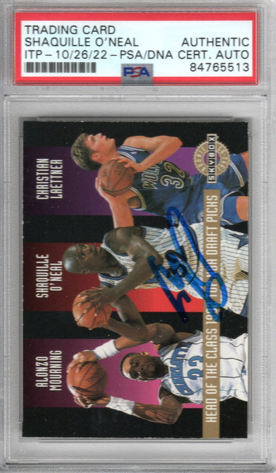 Shaquille O'Neal Autographed Orlando Magic Encapsulated 1992-93 Sky Box Rookie Trading Card No. 3 PSA ITP 84765513