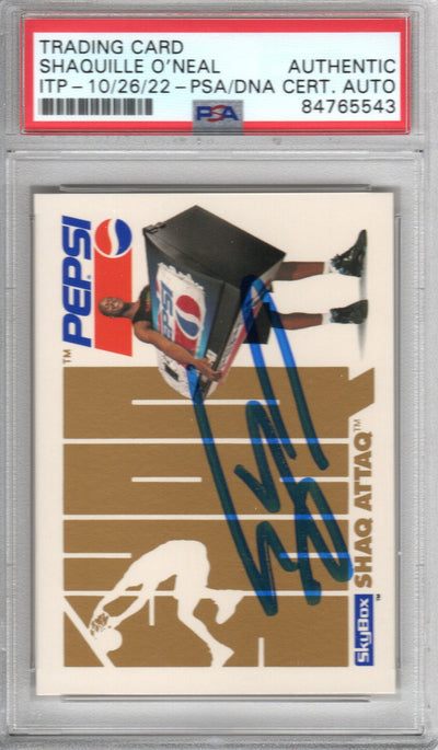Shaquille O'Neal Autographed Orlando Magic Encapsulated 1993 Sky Box Shaq Attaq Trading Card PSA ITP 84765543