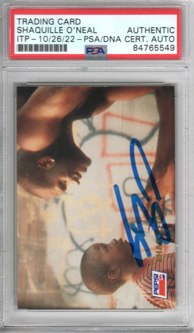 Shaquille O'Neal Autographed Orlando Magic Encapsulated 1993 Sky Box Shaq Attaq #3 Trading Card PSA ITP 84765543